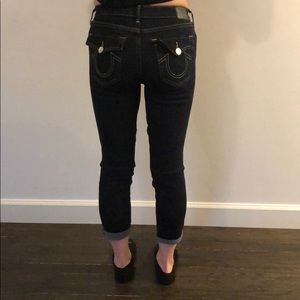 Adorable true religion cropped jeans! 🖤